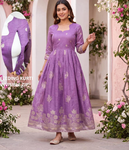 Jamdhani silk feeding lavender