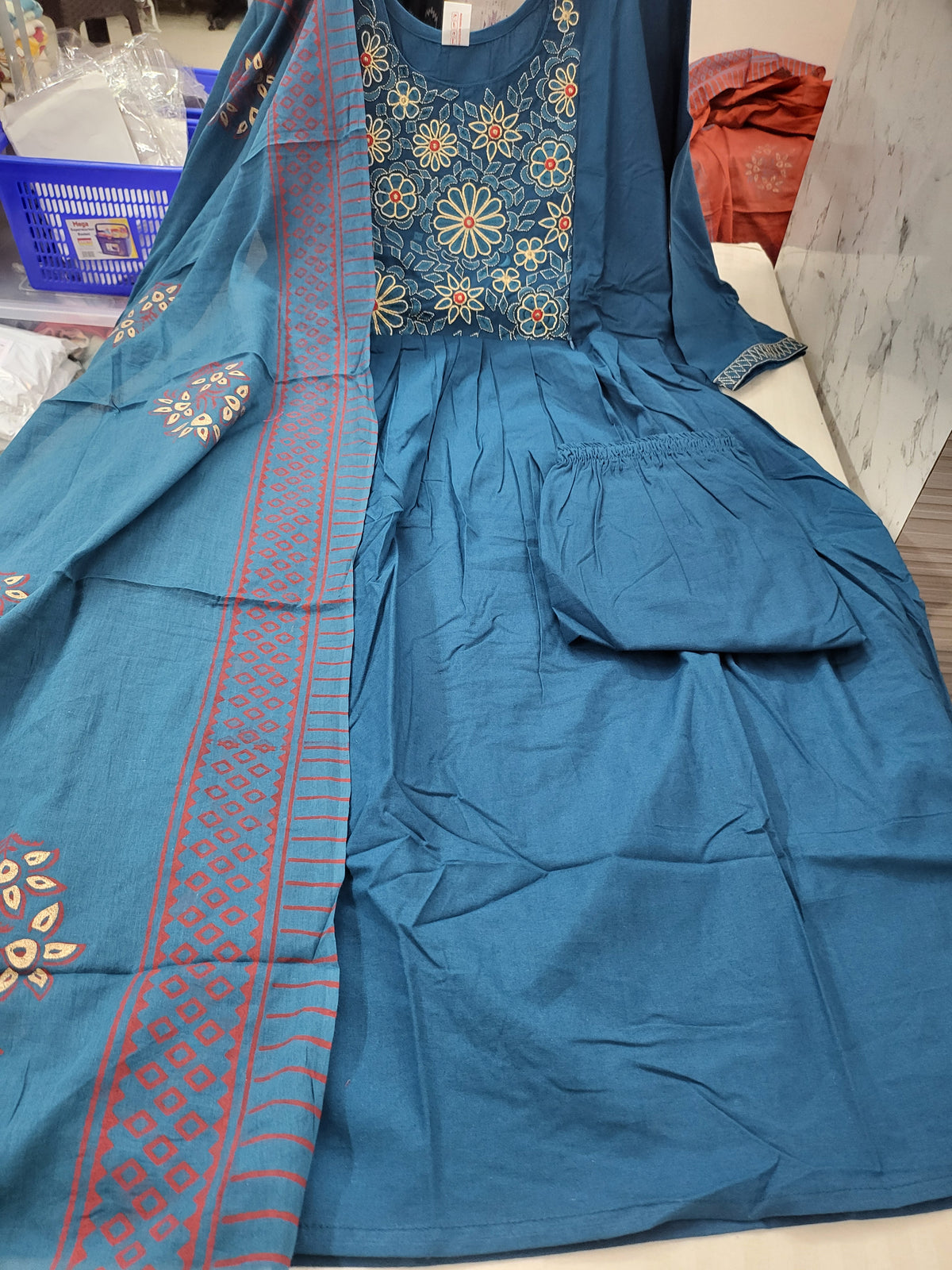 3pc set in feeding with embroidery