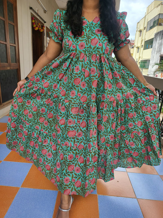 Kathawork Kalamkaari feeding dresses