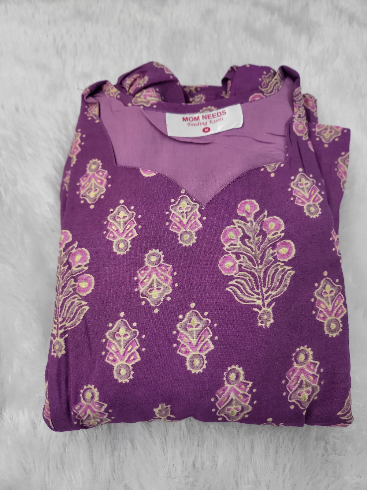 Chanderi silk feeding frocks lav