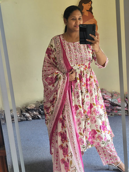 3pc sets in feeding with embroidery work