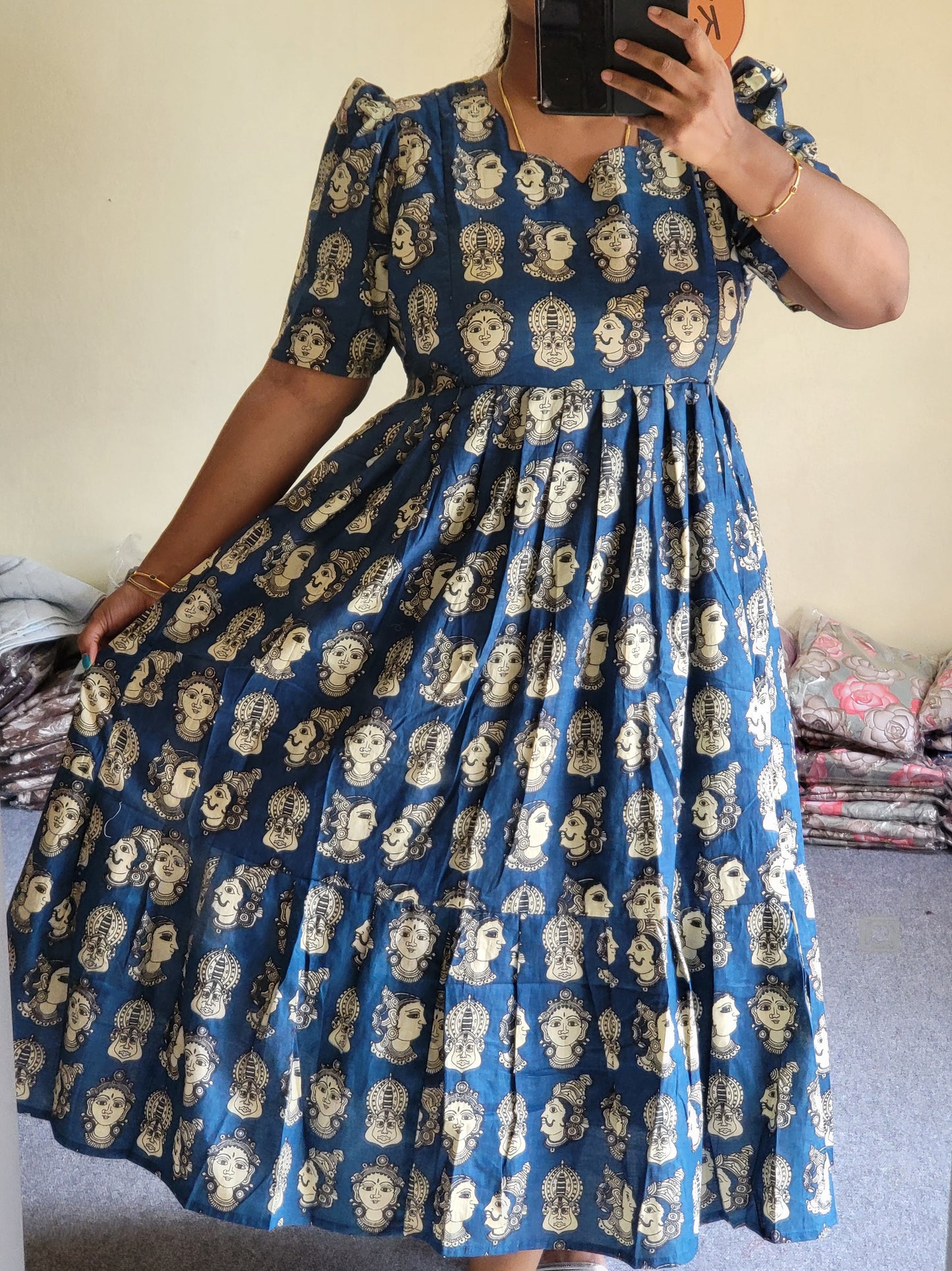 Kalamkaari print feeding kurtis