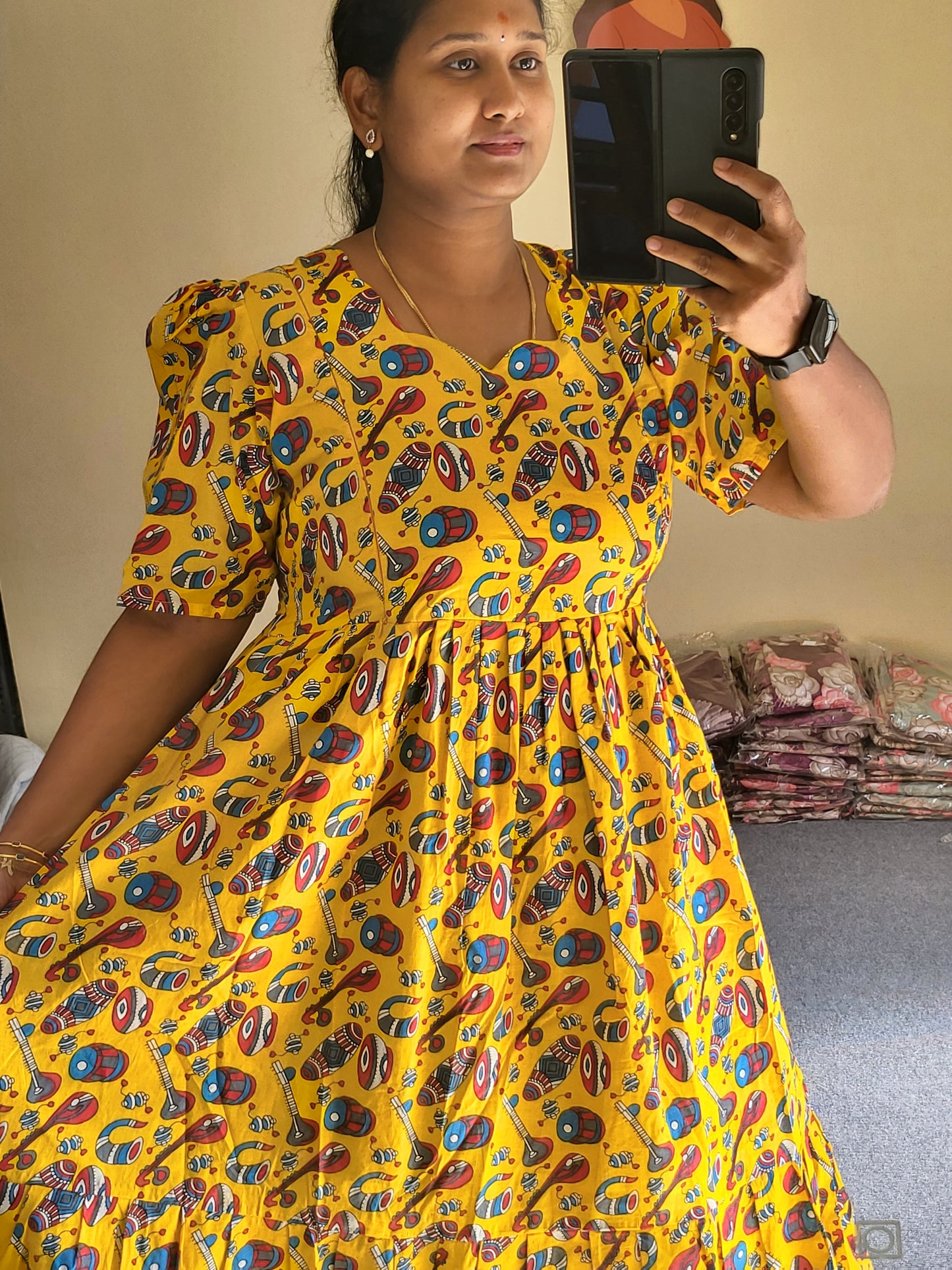 Kalamkaari print full lining feeding