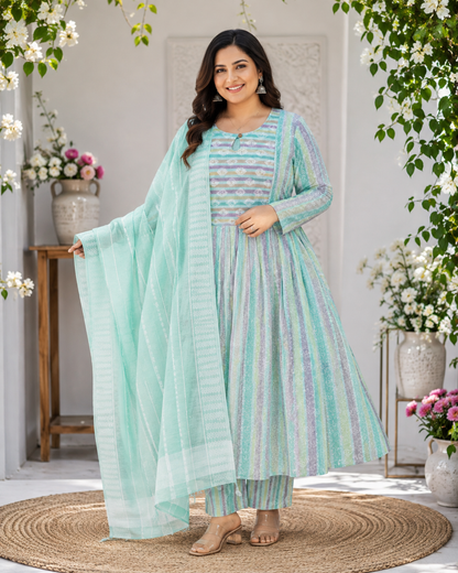 3pc sets in handloom cotton seagrn