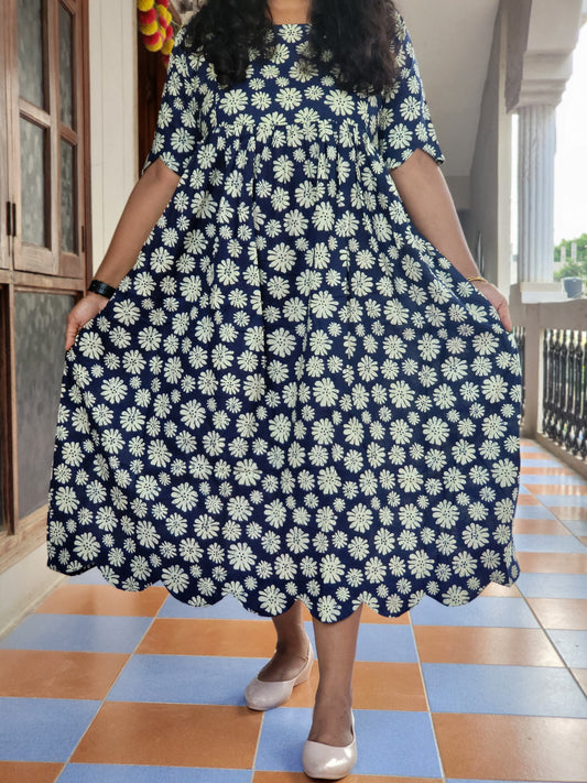 Cutwork Kalamkaari print feeding kurtis