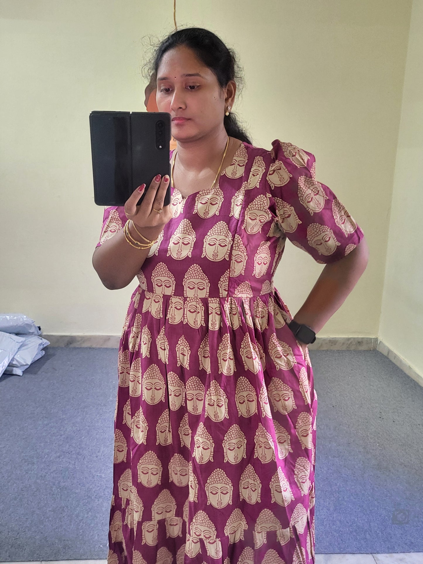 Kalamkaari print feeding kurtis