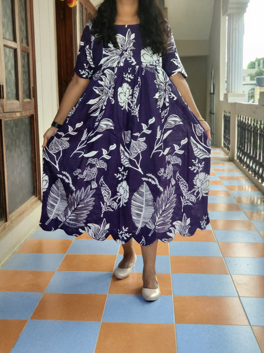 Cutwork feeding Anarkali Kurtis