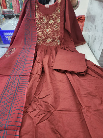 3pc sets embroidery maroon920