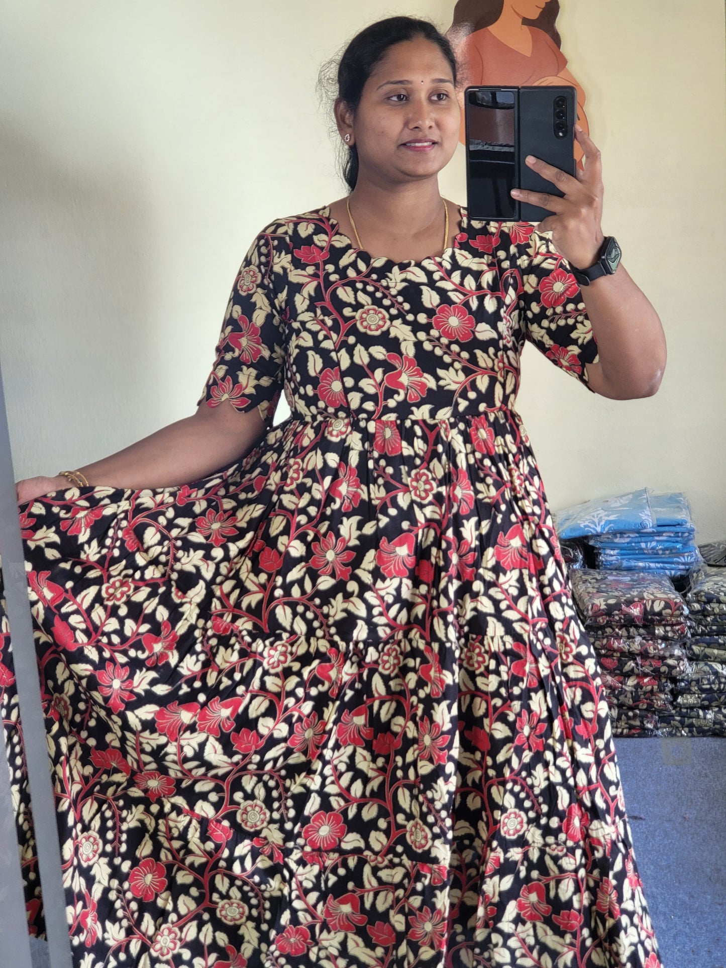 Kalamkaari feeding kurtis