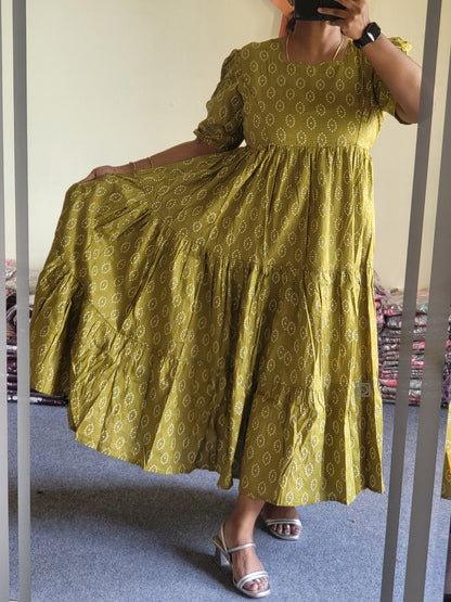 Pure cotton 3tire feeding kurtis