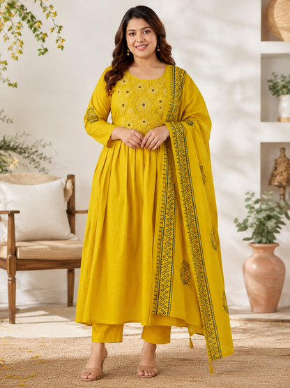 3pc sets in embroidery yellow 03