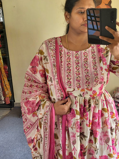 3pc sets in feeding with embroidery work