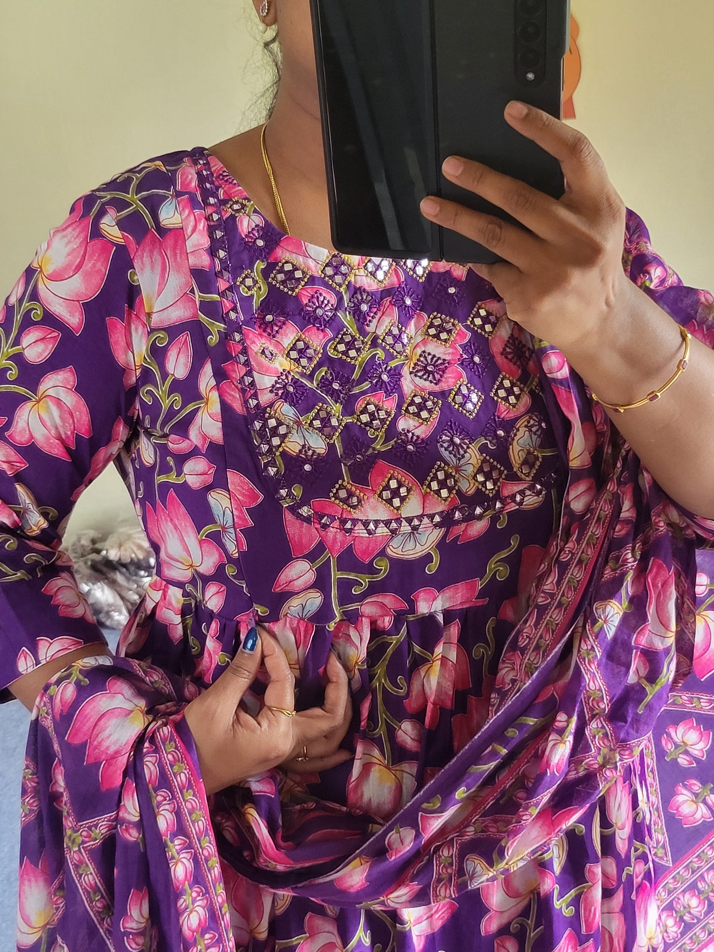 3pc sets in feeding with embroidery work