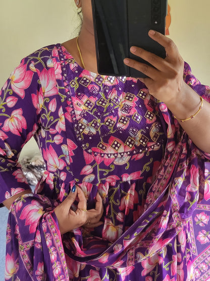 3pc sets in feeding with embroidery work