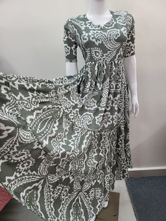 Deltacrepe feeding kurtis grn / wht