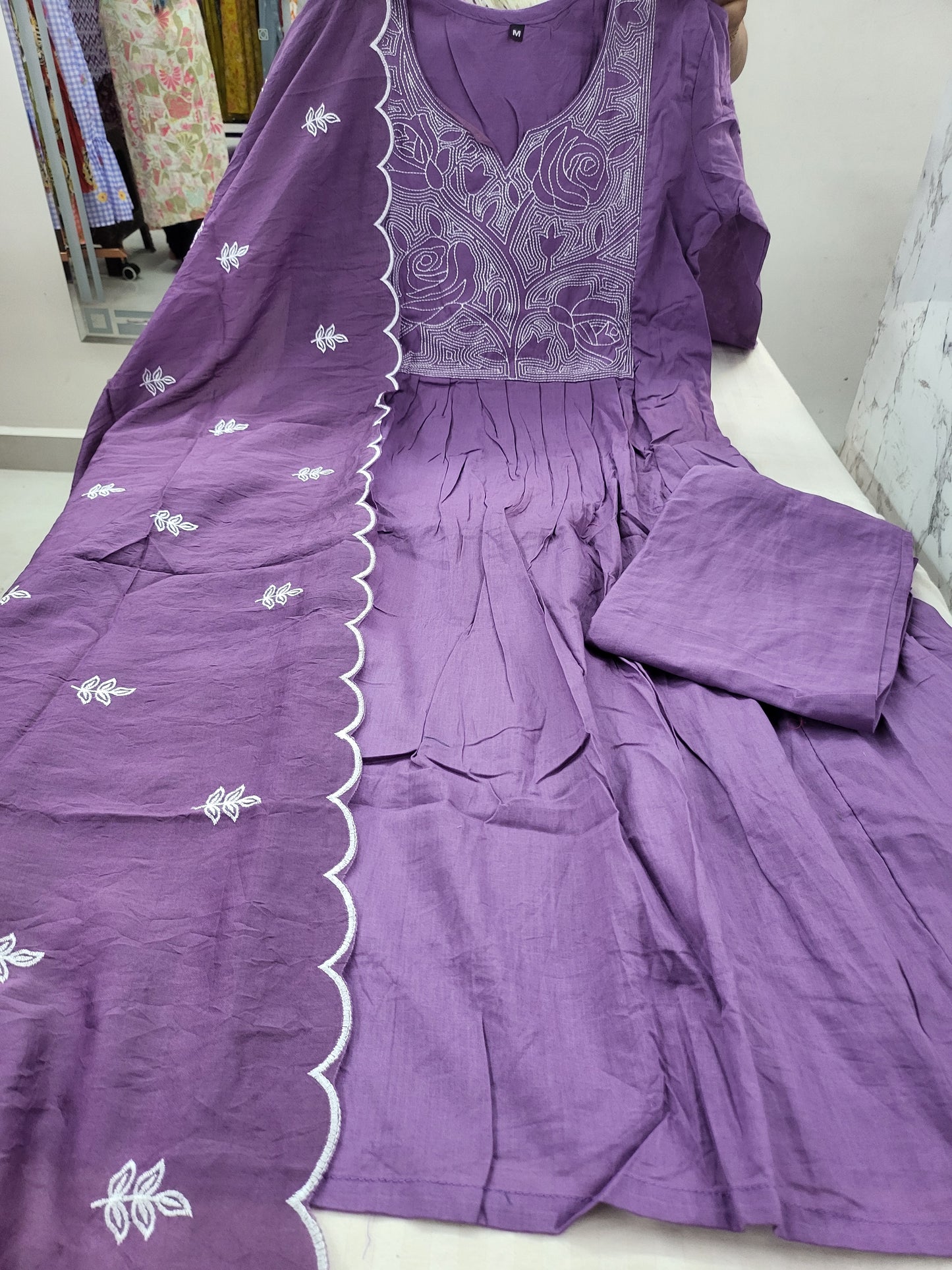 3pc sets embroidery lavender103