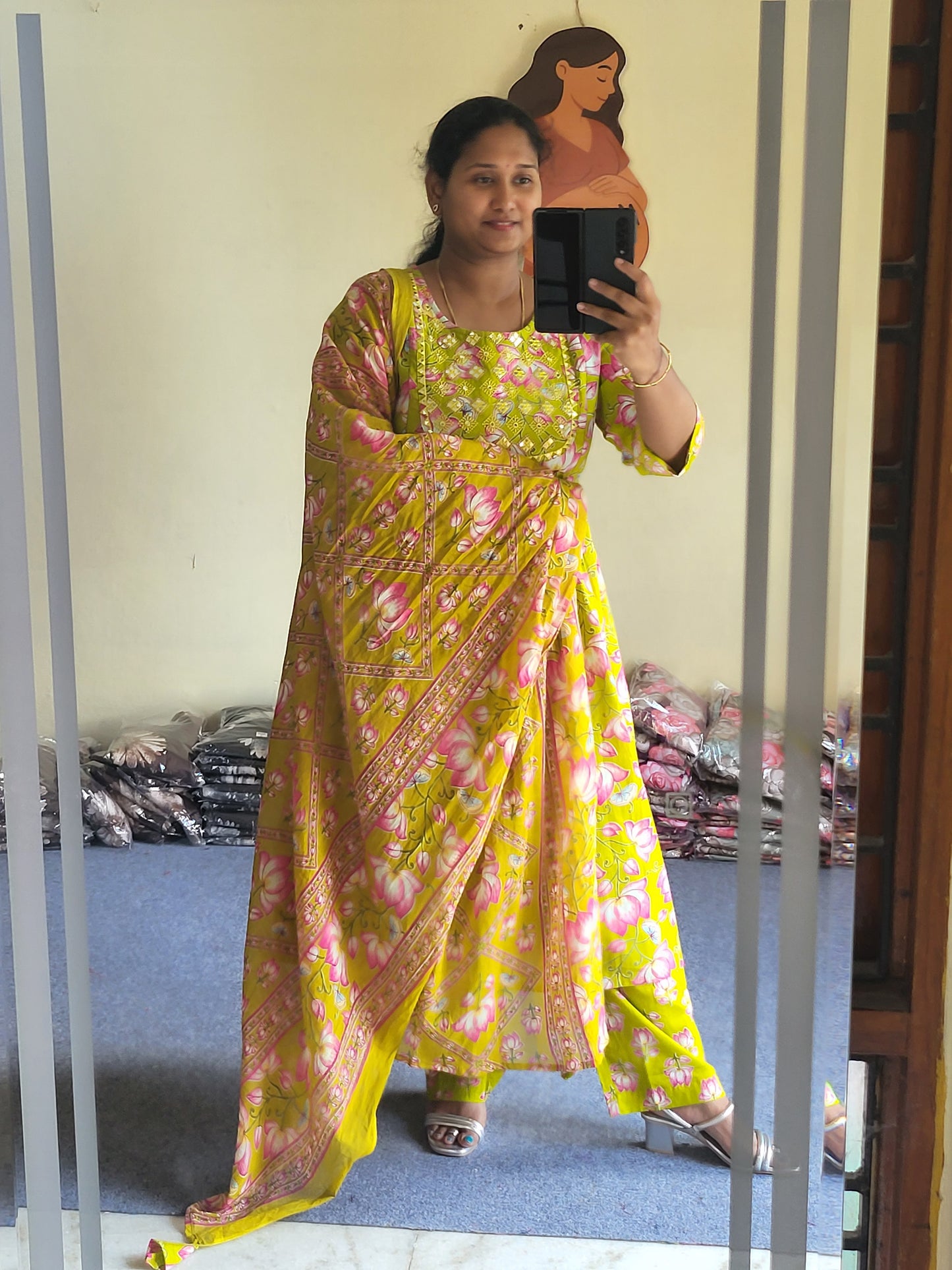 3pc set feeding with embroidery work