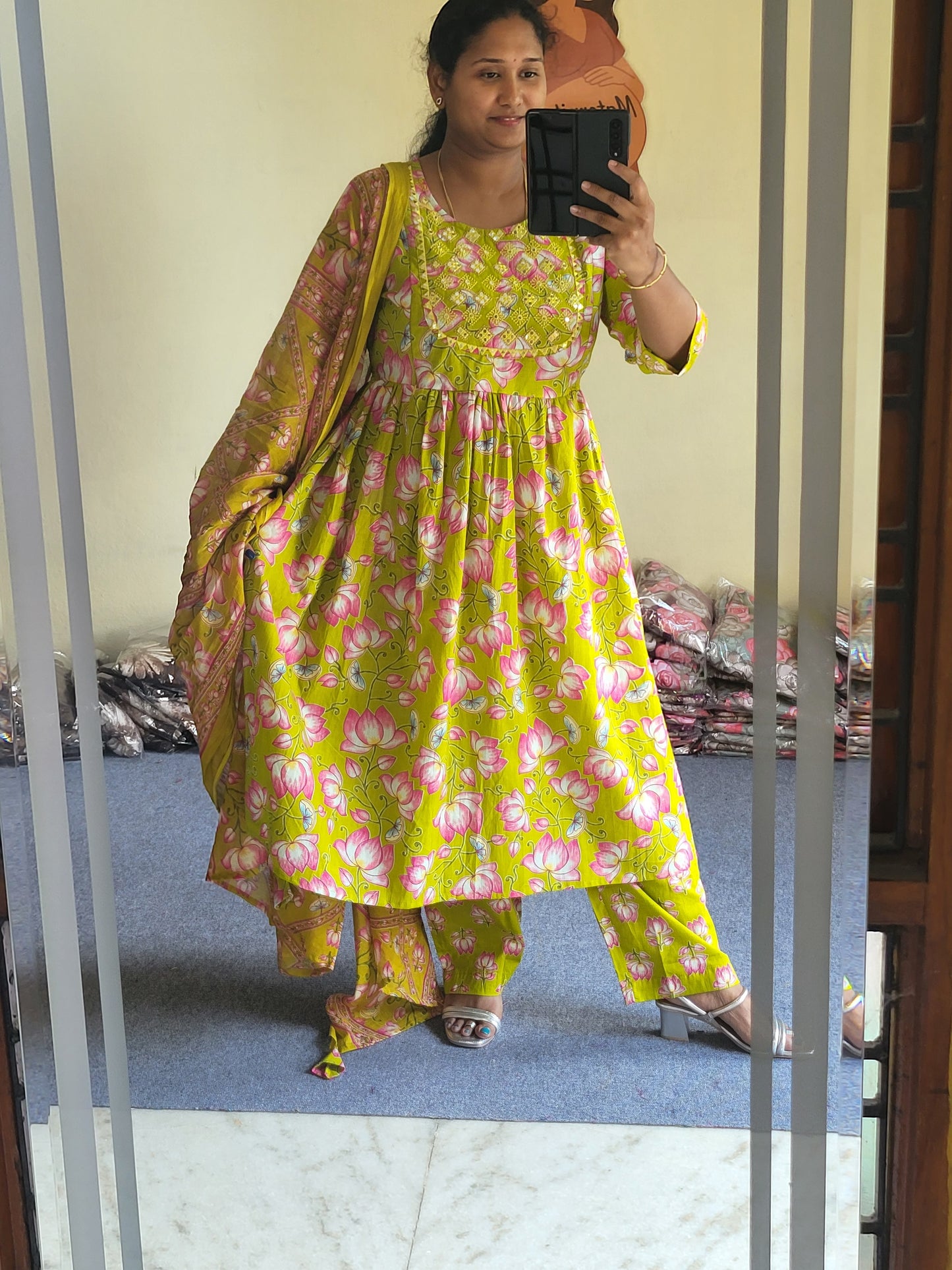 3pc set feeding with embroidery work