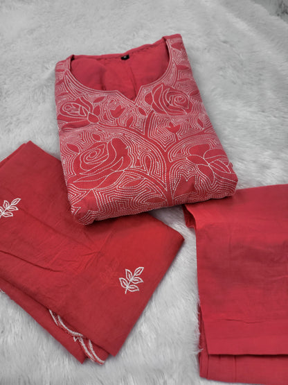 3pc sets in embroidery peech102