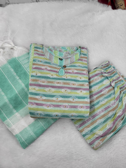 3pc sets in handloom cotton seagrn