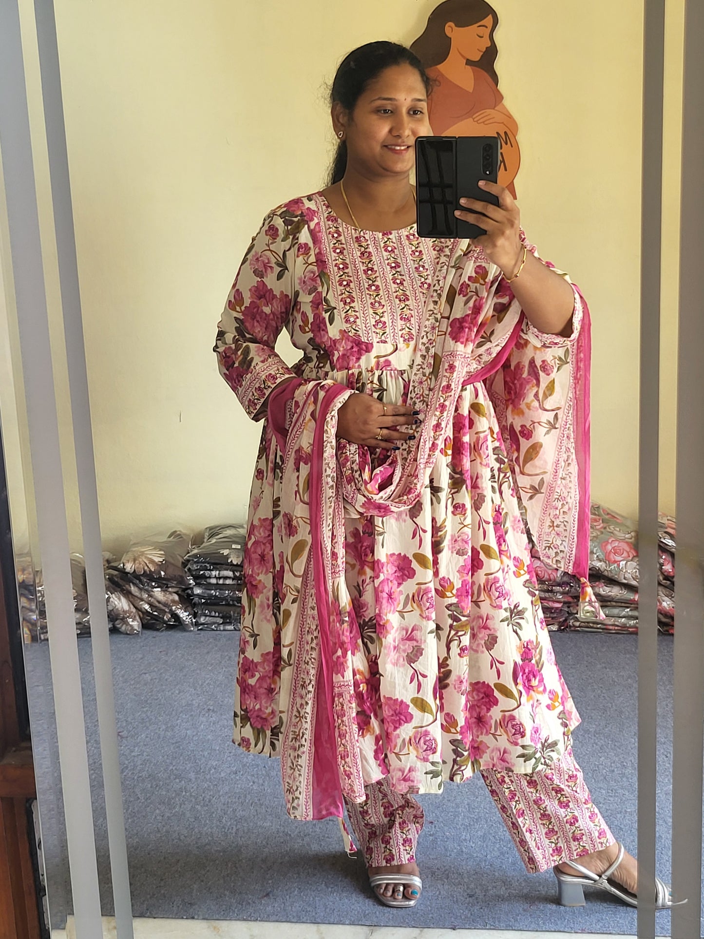 3pc sets in feeding with embroidery work