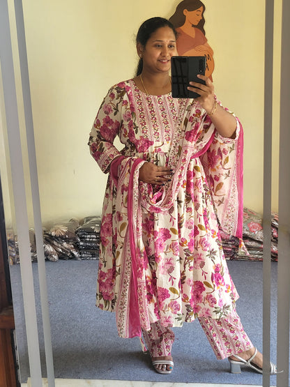 3pc sets in feeding with embroidery work