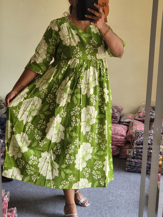 Full lining cotton Anarkali feeding