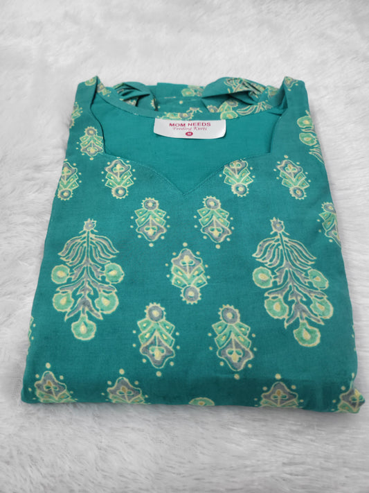 Chanderi silk feeding frocks seagrn 31457