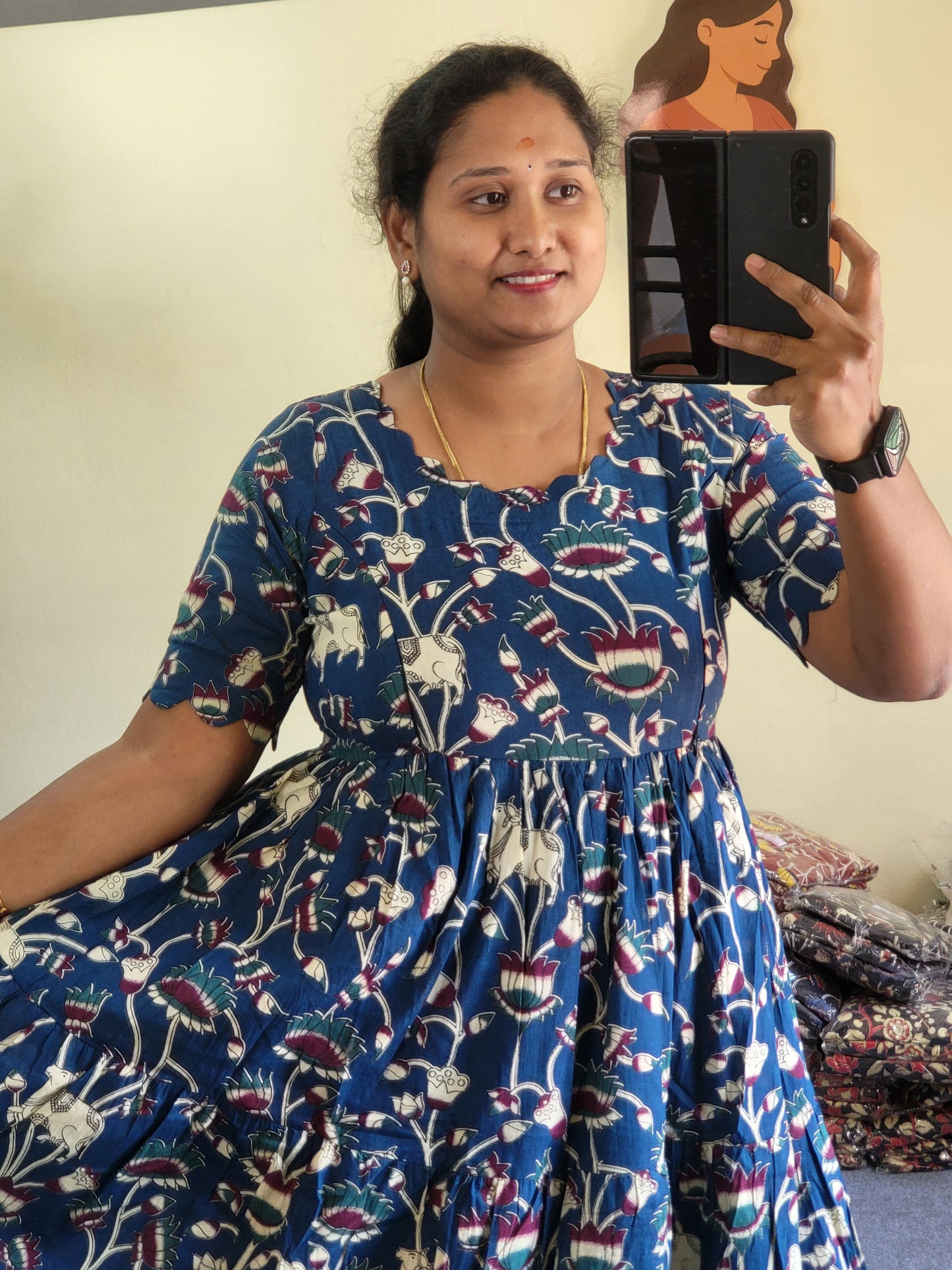 Kalamkaari feeding kurtis