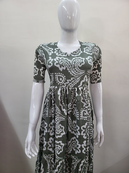 Deltacrepe feeding kurtis grn / wht