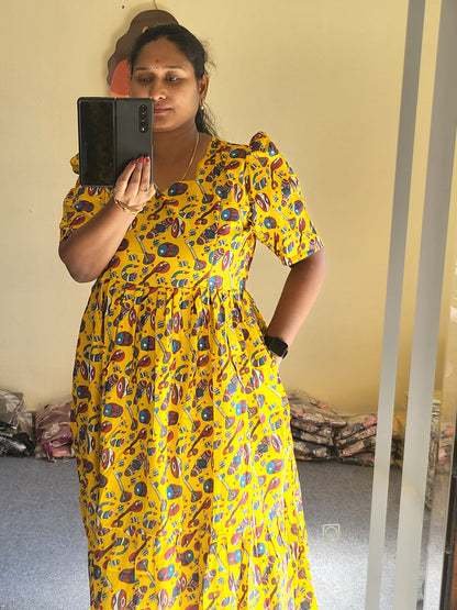 Kalamkaari print full lining feeding