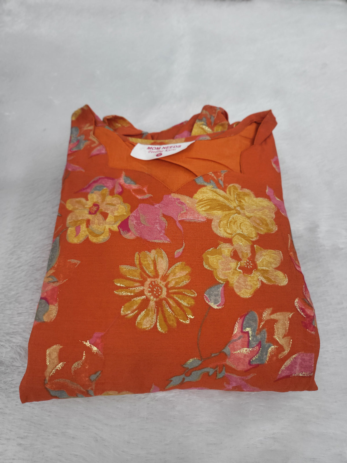 Chanderi silk feeding orange 65