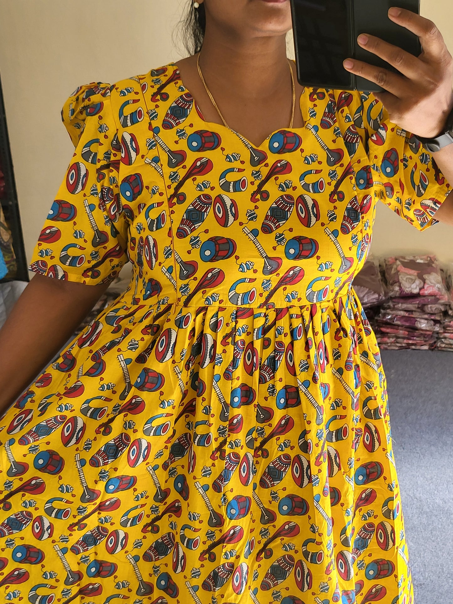 Kalamkaari print full lining feeding