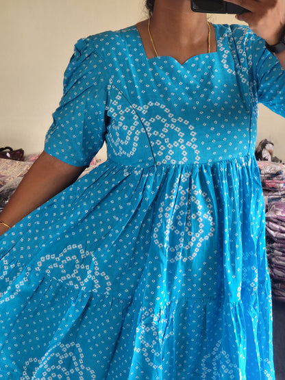 Pure cotton 3tire feeding Anarkali
