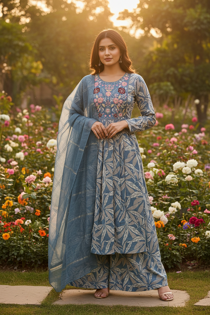 3pc set embroidery ash