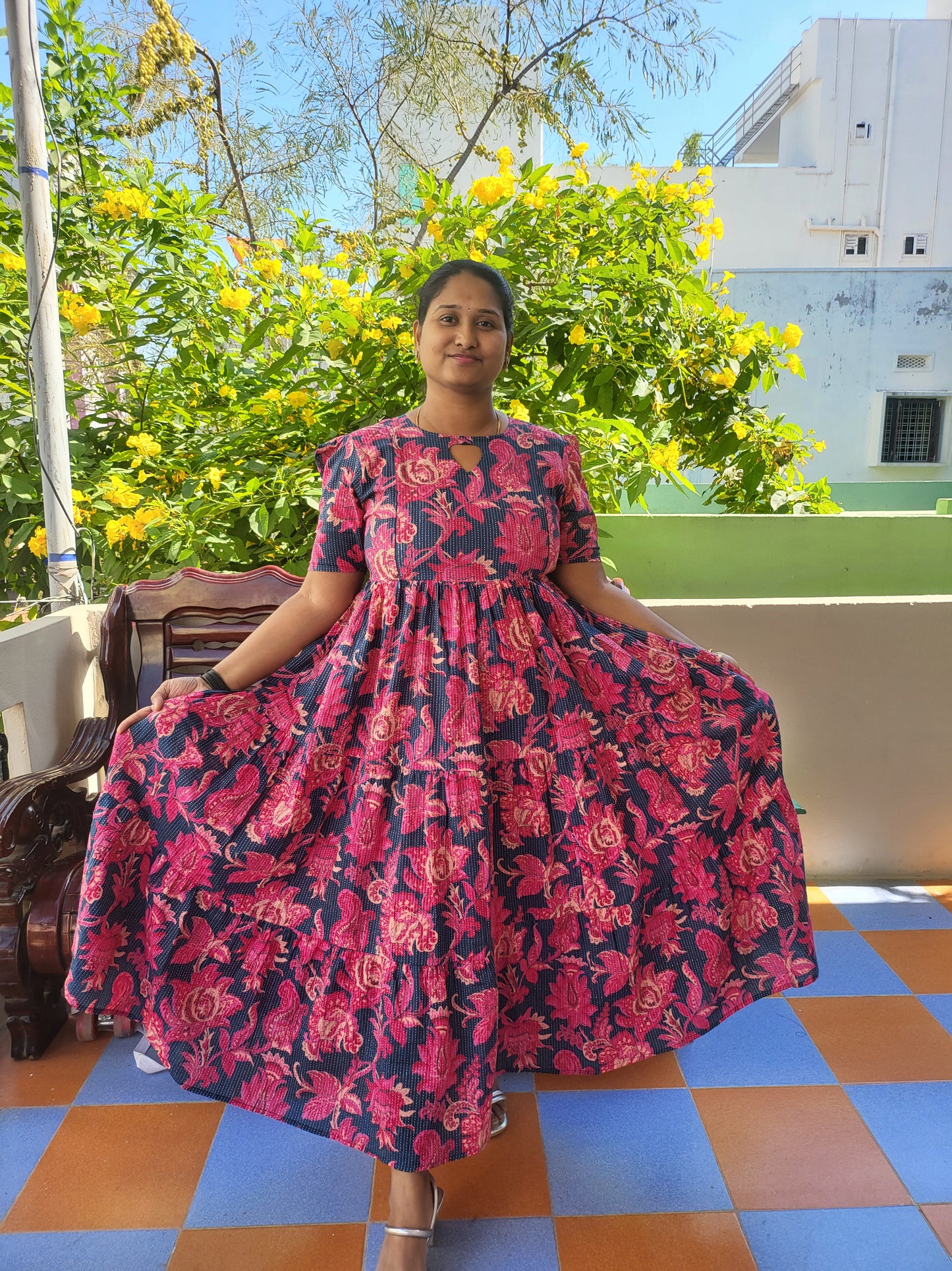 Kathawork Kalamkaari  feeding kurtis