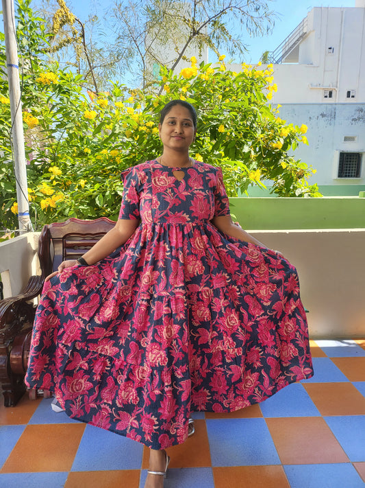 Kathawork Kalamkaari  feeding kurtis