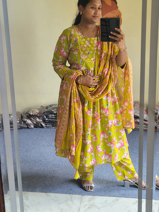 3pc set feeding with embroidery work