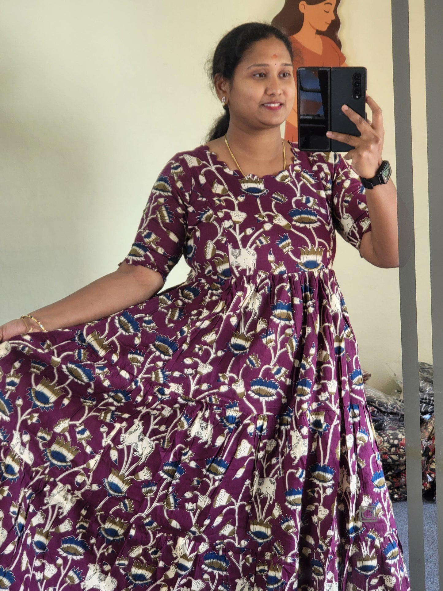 Kalamkaari  feeding kurtis