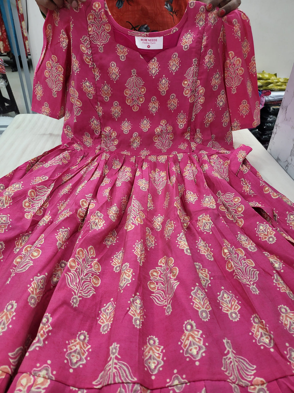 Chanderi silk feeding pink9