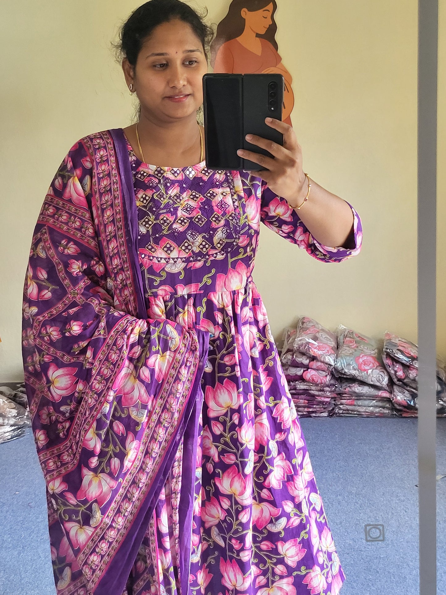 3pc sets in feeding with embroidery work