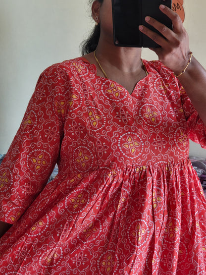 Full lining cotton Anarkali feeding