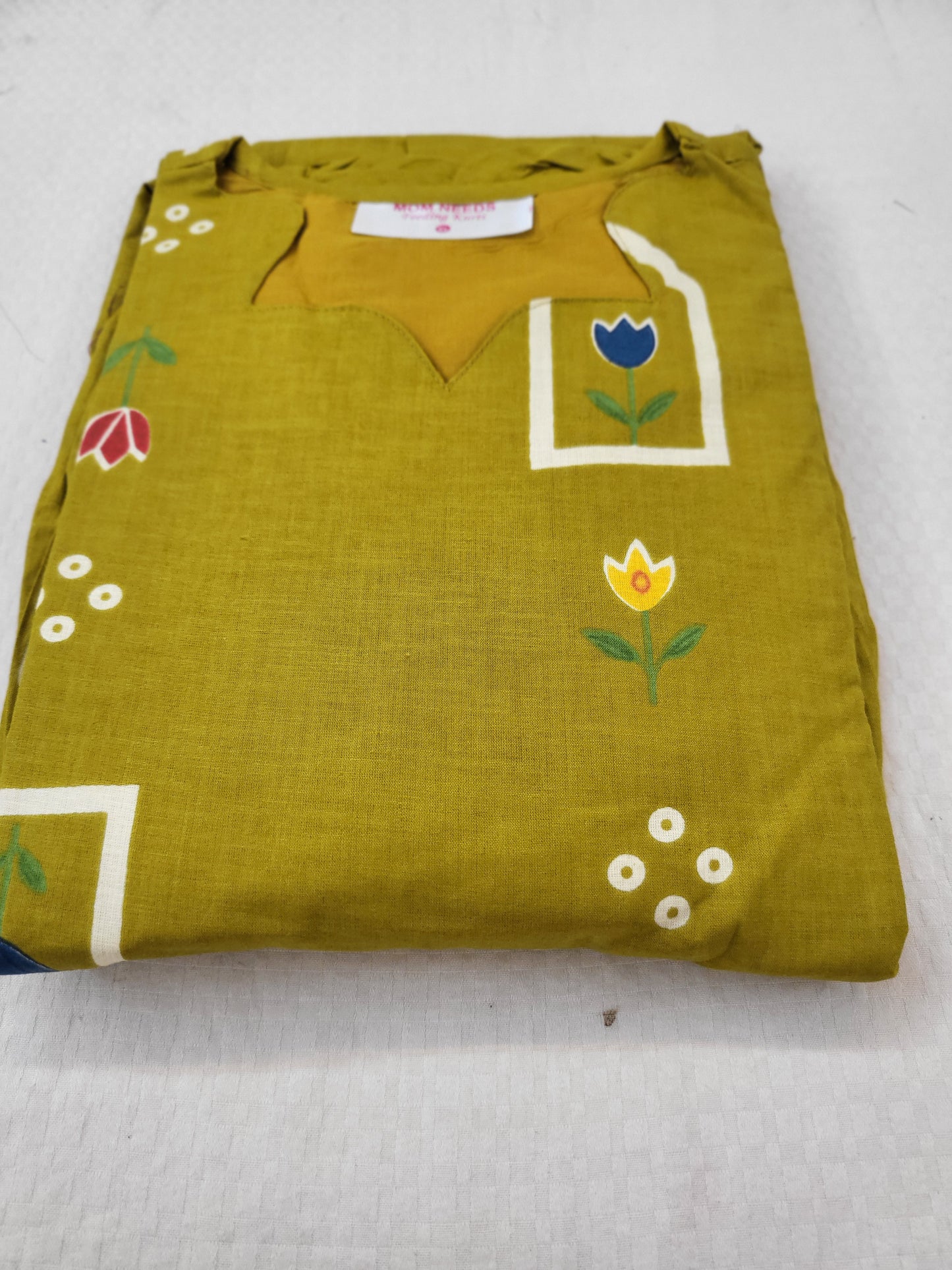 Feeding cutwork Anarkali ylw