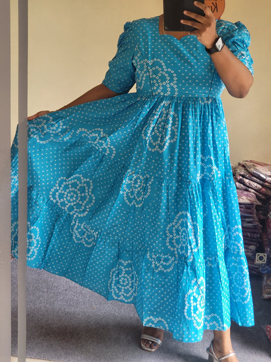 Pure cotton 3tire feeding Anarkali