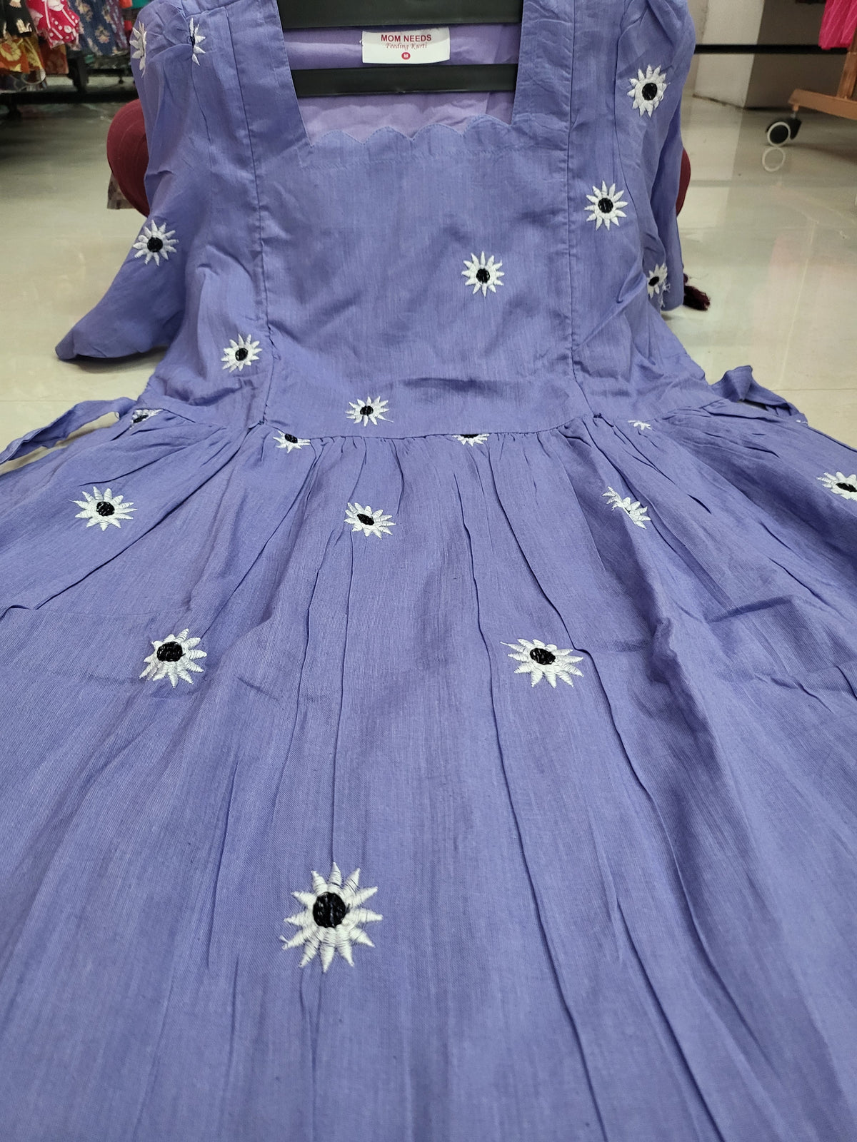 Embroidery frock lavender 04