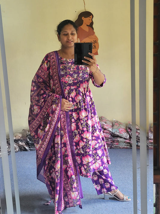 3pc sets in feeding with embroidery work