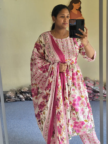 3pc sets in feeding with embroidery work