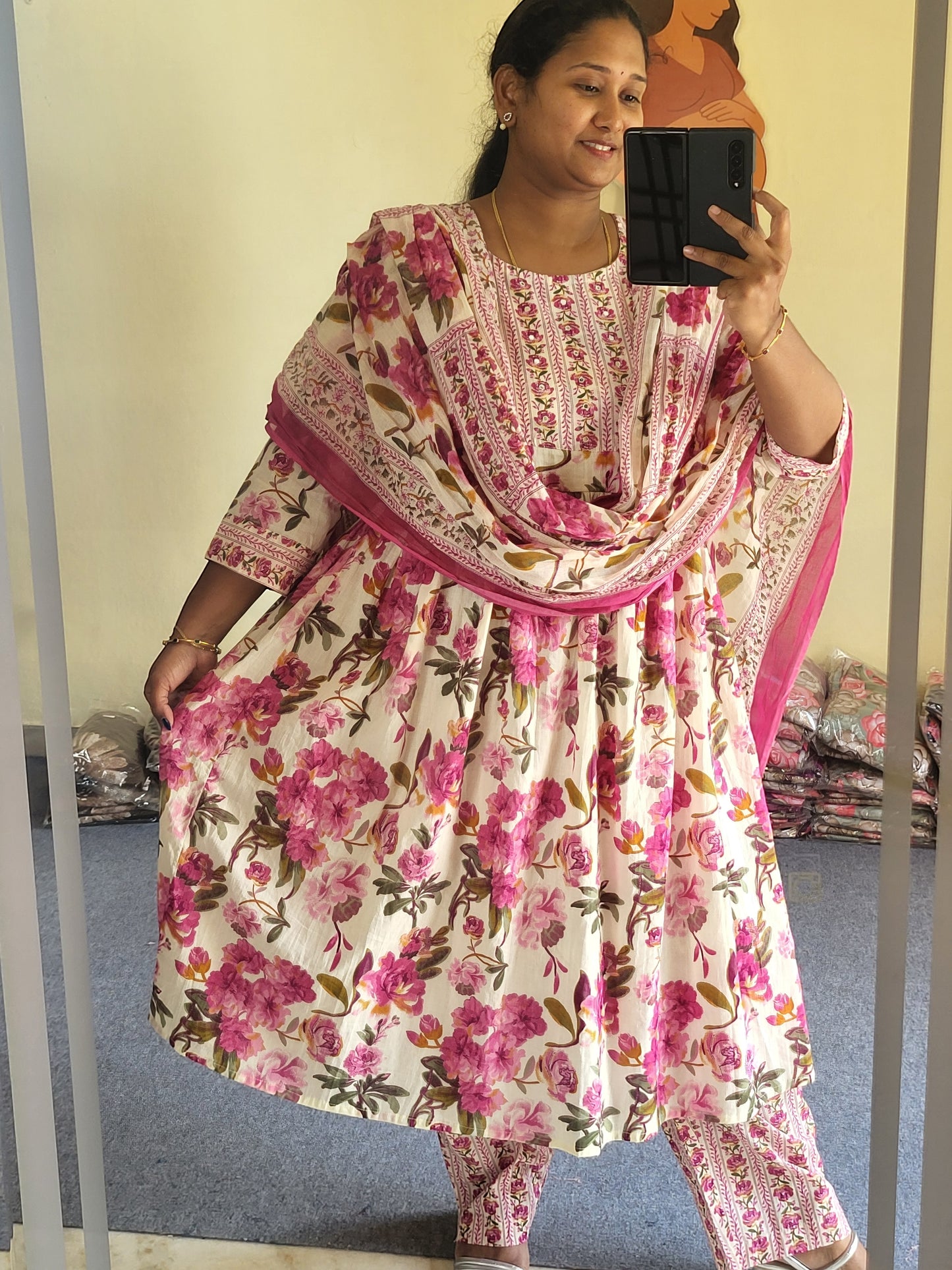 3pc sets in feeding with embroidery work