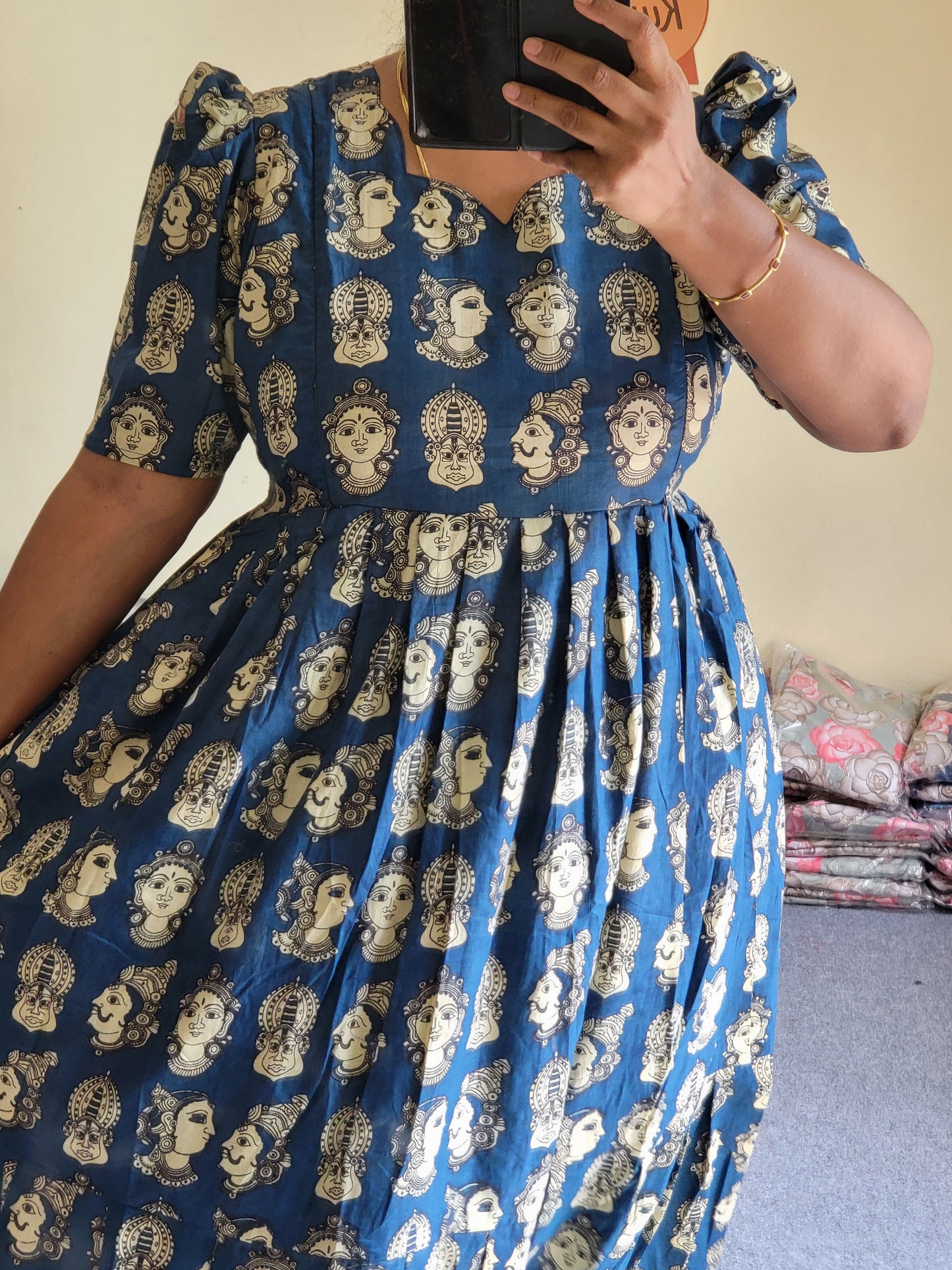 Kalamkaari print feeding kurtis