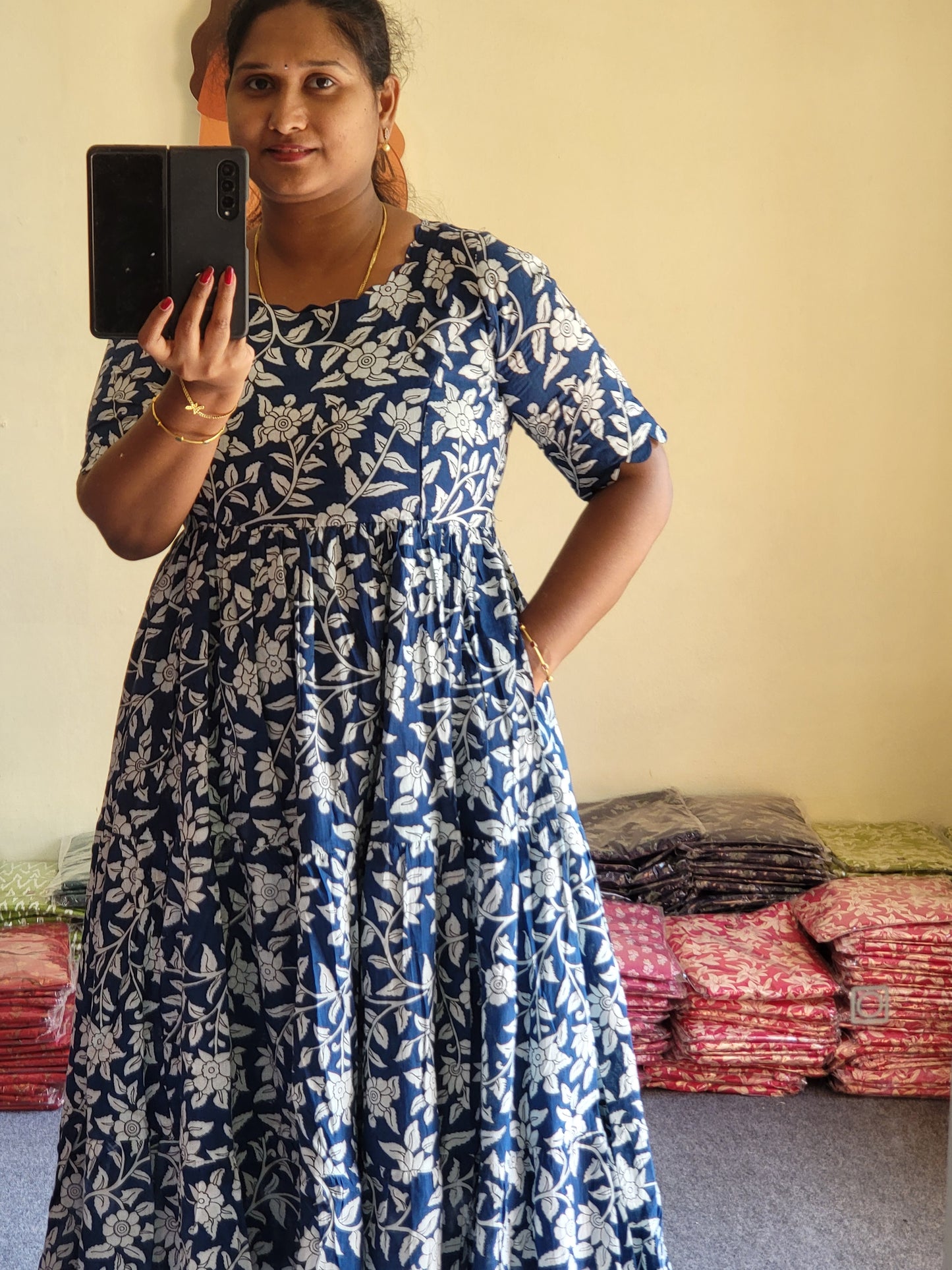 Kalamkaari print feeding kurtis